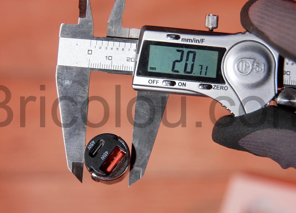 Sctazagre Allume Cigare USB C 90W Chargeur Rapide Voiture diametre Sctazagre Allume Cigare USB C 90W Chargeur Rapide Voiture diametre