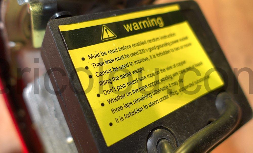 Teeno Palan Treuil electrique 1200W anglais Teeno Palan Treuil électrique 1200W anglais