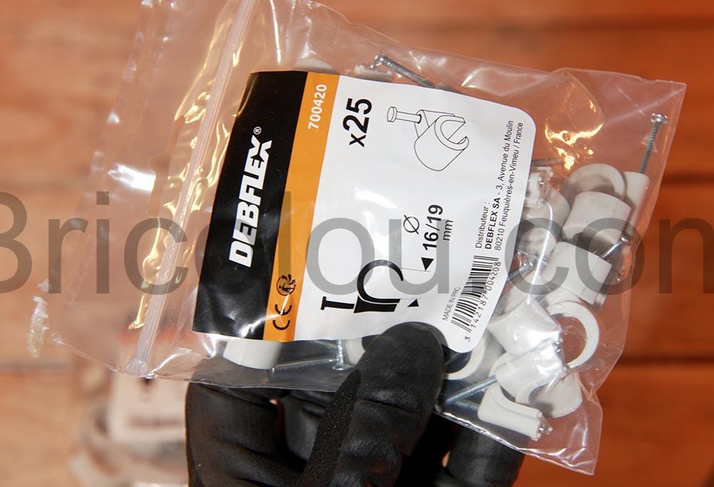 crochet attache cable Fixation gaine electrique O 16 19 Mm Debflex 700420 emballage crochet attache câble Fixation gaine électrique Ø 16 19 Mm Debflex 700420 emballage