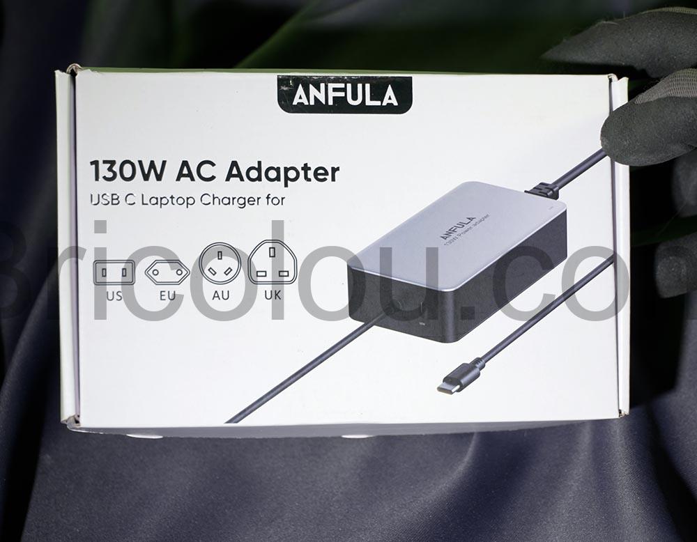 Chargeur Anfula USB C 100W alimentation ordinateur boite Chargeur Anfula USB C 100W alimentation ordinateur boite
