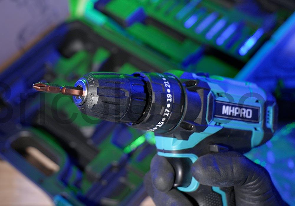 MHPRO MR5805T Perceuse Visseuse Devisseuse Sans Fil 21V batterie coffret mandrin MHPRO MR5805T Perceuse Visseuse Devisseuse Sans Fil 21V batterie coffret mandrin