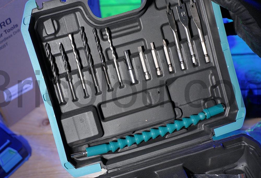 MHPRO MR5805T Perceuse Visseuse Devisseuse Sans Fil 21V batterie coffret outillage MHPRO MR5805T Perceuse Visseuse Devisseuse Sans Fil 21V batterie coffret outillage