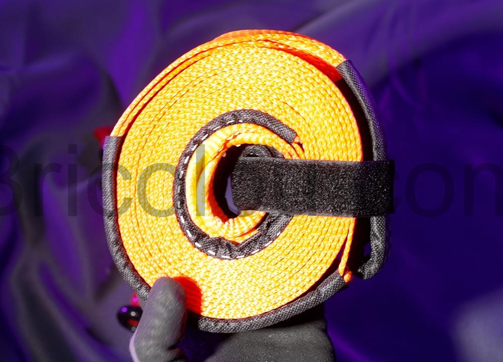 Yulado Sangle Remorquage Manille Corde 5m x 5cm enroulee Yulado Sangle Remorquage Manille Corde 5m x 5cm enroulée