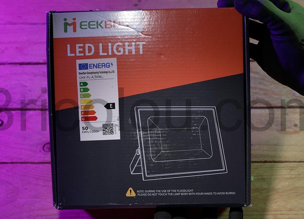 MEEKBOS Projecteur LED RGB 50W Couleur Exterieur IP66 Etanche boite MEEKBOS Projecteur LED RGB 50W Couleur Extérieur IP66 Étanche boite