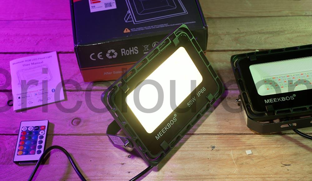 MEEKBOS Projecteur LED RGB 50W Couleur Exterieur IP66 Etanche puissant MEEKBOS Projecteur LED RGB 50W Couleur Extérieur IP66 Étanche puissant