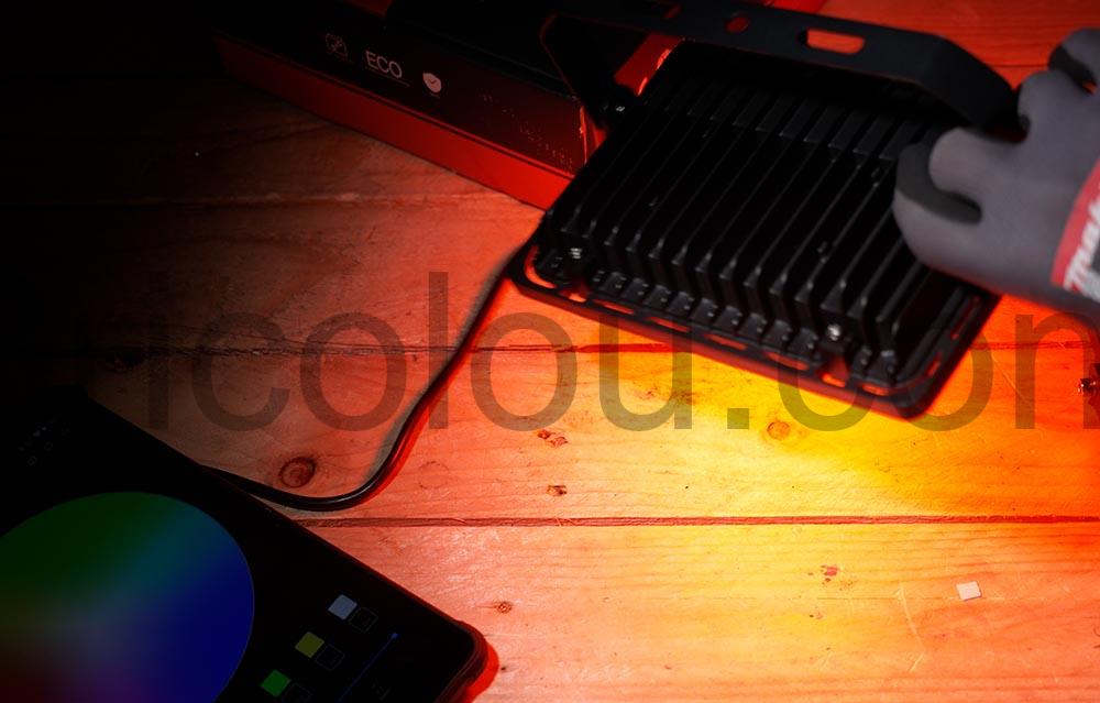 MEEKBOS Projecteur LED RGB 50W Couleur Exterieur IP66 Etanche rouge MEEKBOS Projecteur LED RGB 50W Couleur Extérieur IP66 Étanche rouge