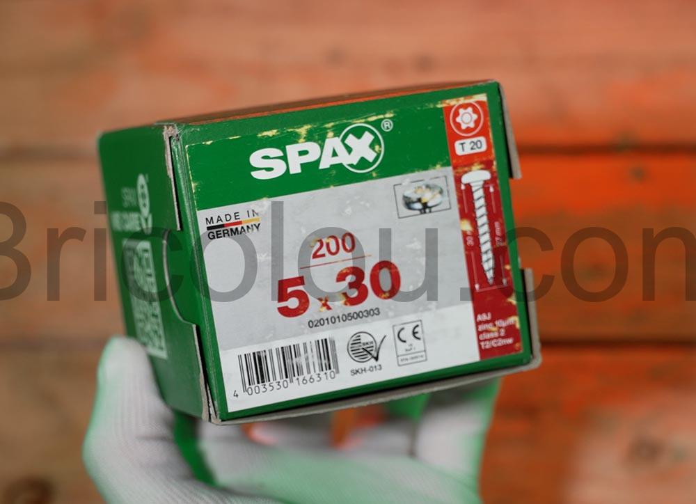 SPAX Vis universelle 50 x 30 mm T STAR plus WIROX A9J allemagne SPAX Vis universelle 5,0 x 30 mm T-STAR plus WIROX A9J allemagne