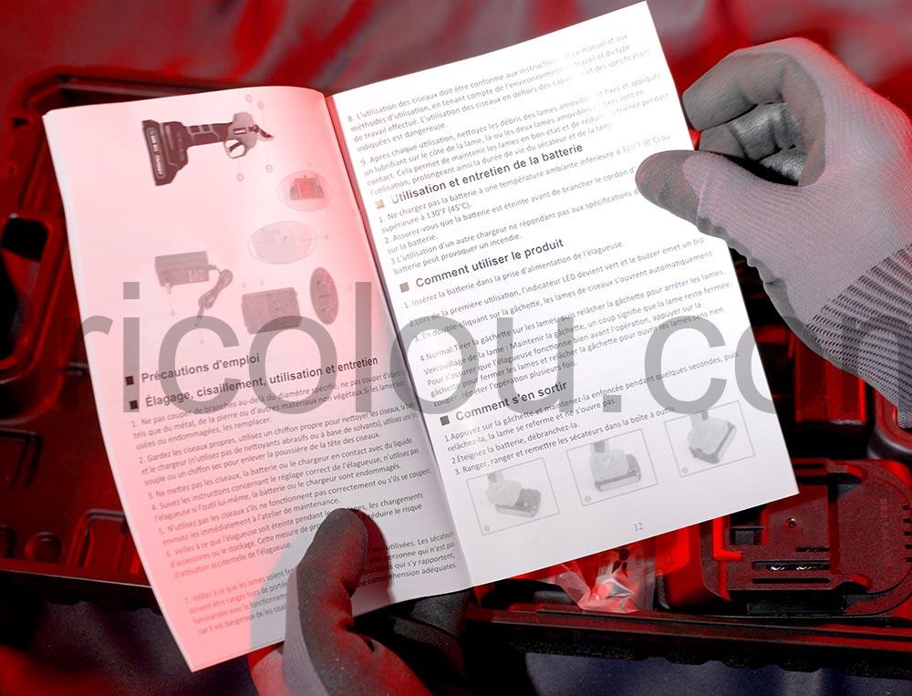 TEENO Secateur Electrique Sans Fil CD601 francais TEENO Sécateur Électrique Sans Fil CD601 français