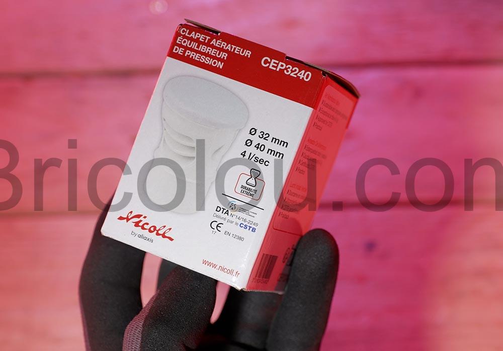 Aerateur membrane Clapet equilibreur pression CEP3240 Nicoll boite Aérateur membrane Clapet équilibreur pression CEP3240 Nicoll boite