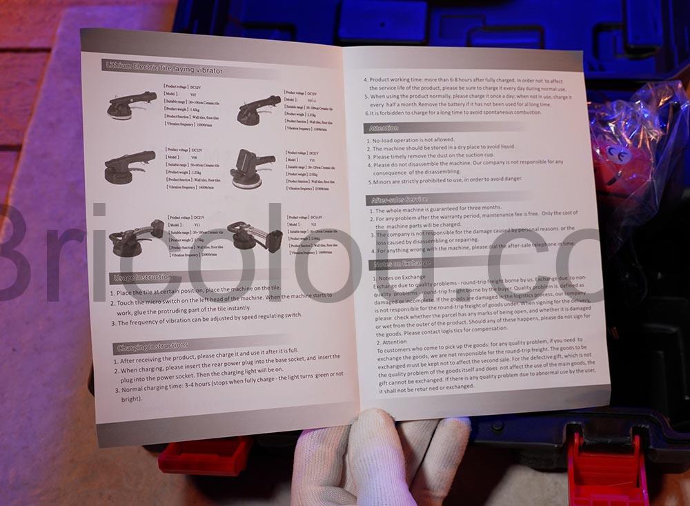 Do Electr Machine Vibrante Carrelage 6 Vitesses Reglable Ventouse sans fil documentation Do-Electr Machine Vibrante Carrelage 6 Vitesses Réglable Ventouse sans-fil documentation