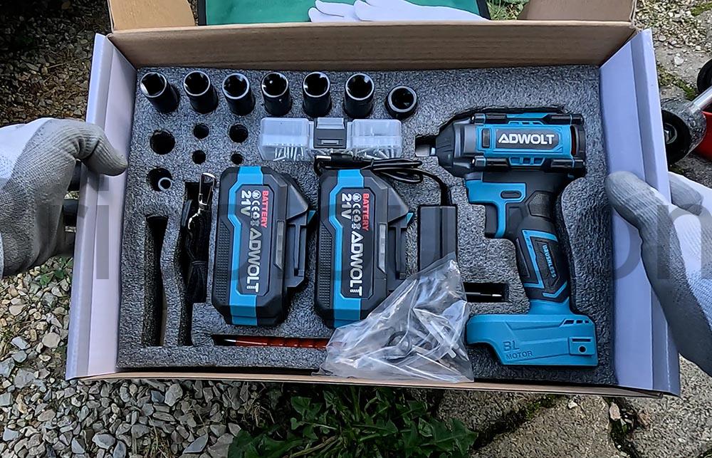 ADWOLT Cle a choc sans fil 21V coffret ADWOLT Clé à choc sans fil 21V coffret