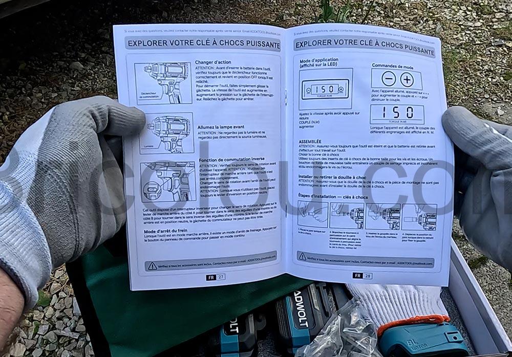 ADWOLT Cle a choc sans fil 21V doc ADWOLT Clé à choc sans fil 21V doc