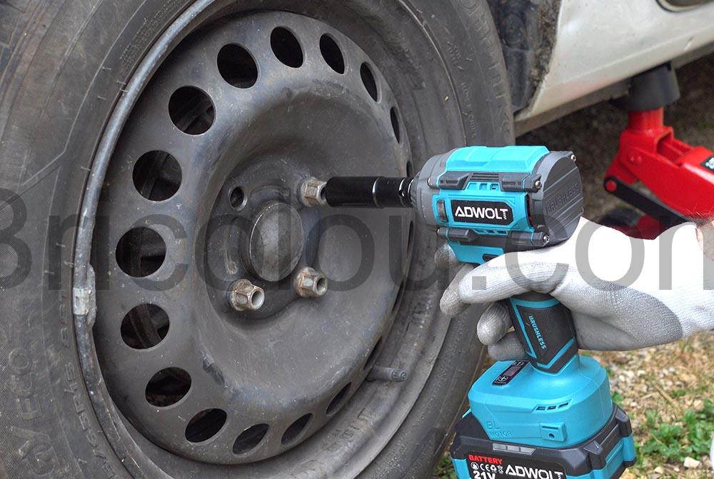 ADWOLT Cle a choc sans fil 21V. roue ADWOLT Clé à choc sans fil 21V. roue