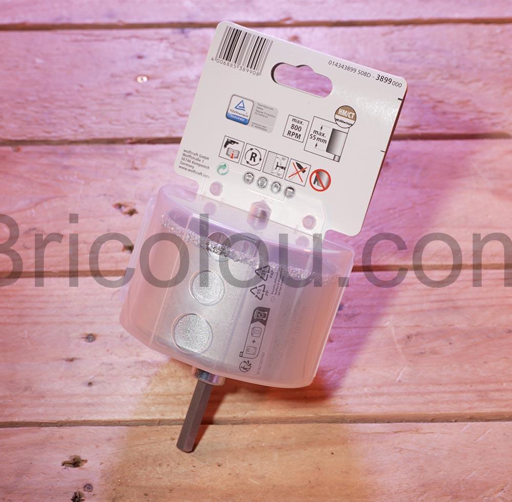 Wolfcraft cloche trepan decoupe carrelage diametre 103mm diamant 3899000 arriere Wolfcraft cloche trépan découpe carrelage diamètre 103mm diamant 3899000 arriere