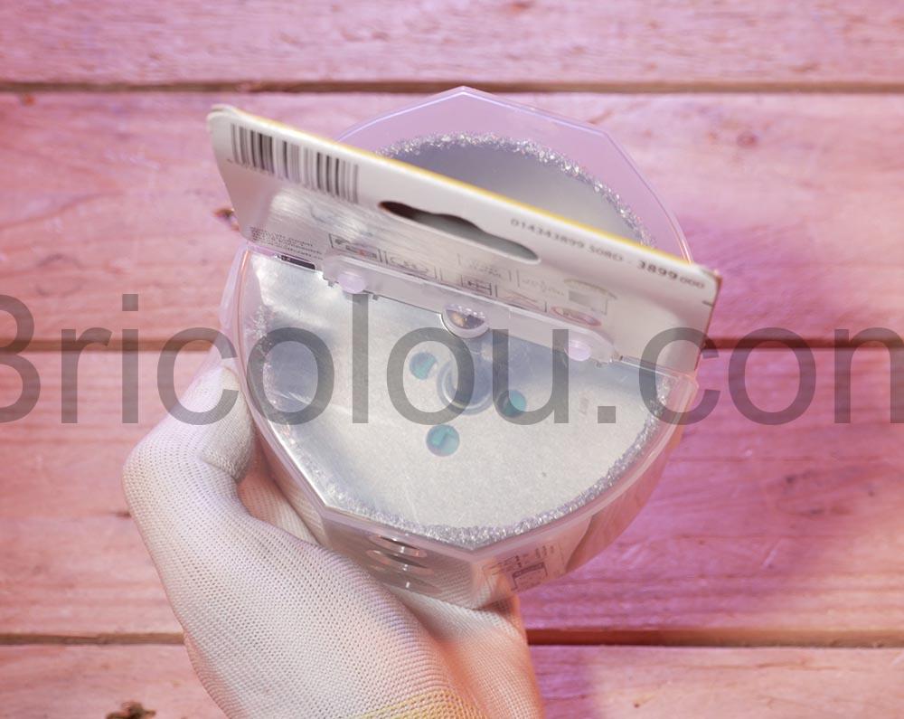 Wolfcraft cloche trepan decoupe carrelage diametre 103mm diamant 3899000 emballage Wolfcraft cloche trépan découpe carrelage diamètre 103mm diamant 3899000 emballage