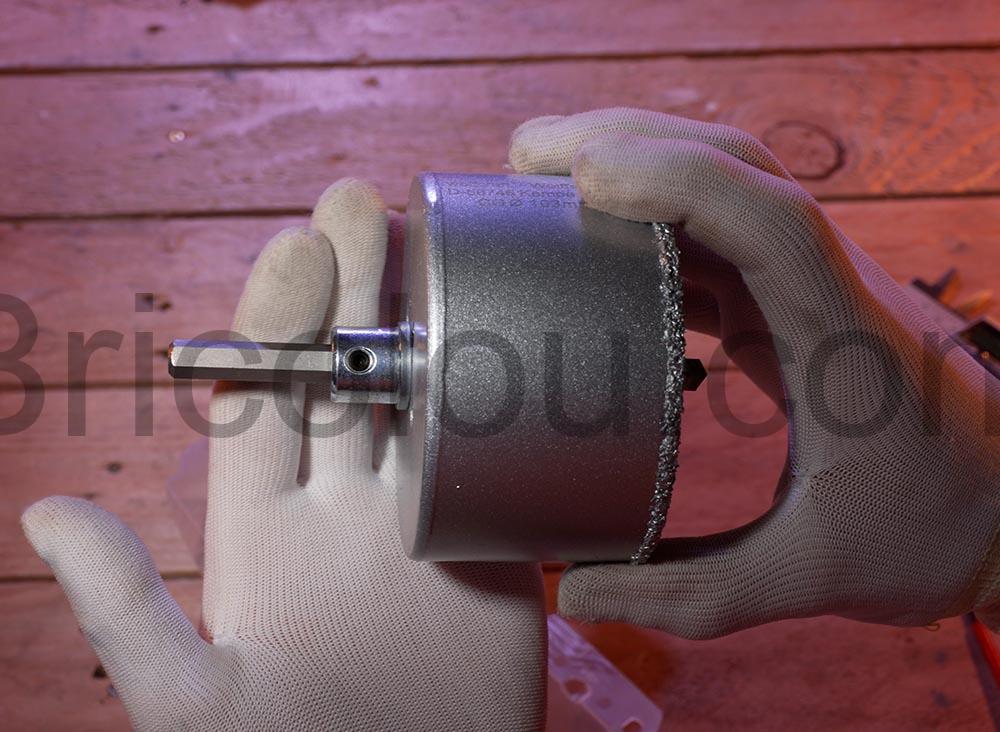 Wolfcraft cloche trepan decoupe carrelage diametre 103mm diamant 3899000 serrrage Wolfcraft cloche trépan découpe carrelage diamètre 103mm diamant 3899000 serrrage