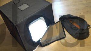 SenDeluz Photo Studio Portable petit objet LED 60cmx60cm fonds colorés montage