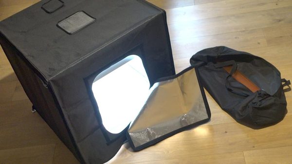 SenDeluz Photo Studio Portable petit objet LED 60cmx60cm fonds colorés montage