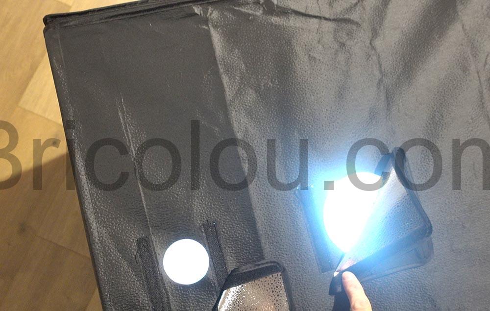SenDeluz Photo Studio Portable petit objet LED 60cmx60cm fonds colores ouverture SenDeluz Photo Studio Portable petit objet LED 60cmx60cm fonds colorés ouverture