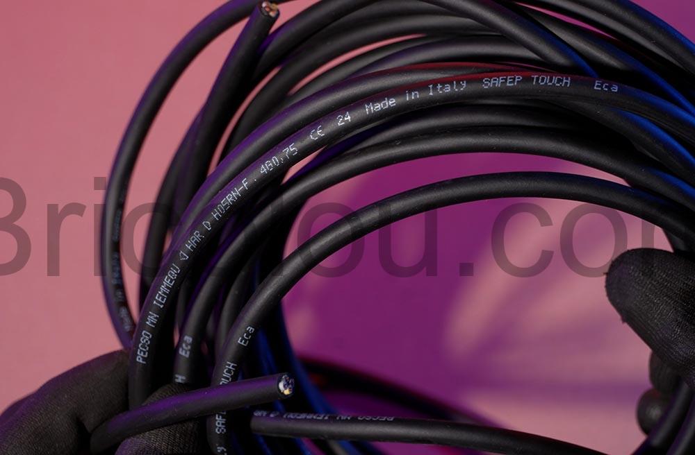 16002583 H05RN 4x075 mm² cable caoutchouc flexible 4G0.75 rallonge VMC double vitesse marquage 16002583 H05RN 4x0,75 mm² câble caoutchouc flexible 4G0.75 rallonge VMC double vitesse marquage