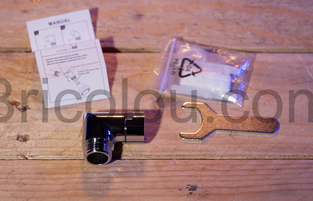 Adaptateur de douchette coude Raccord mitigeur tuyau douche Bavunv Adaptateur de douchette coudé Raccord mitigeur tuyau douche Bavunv