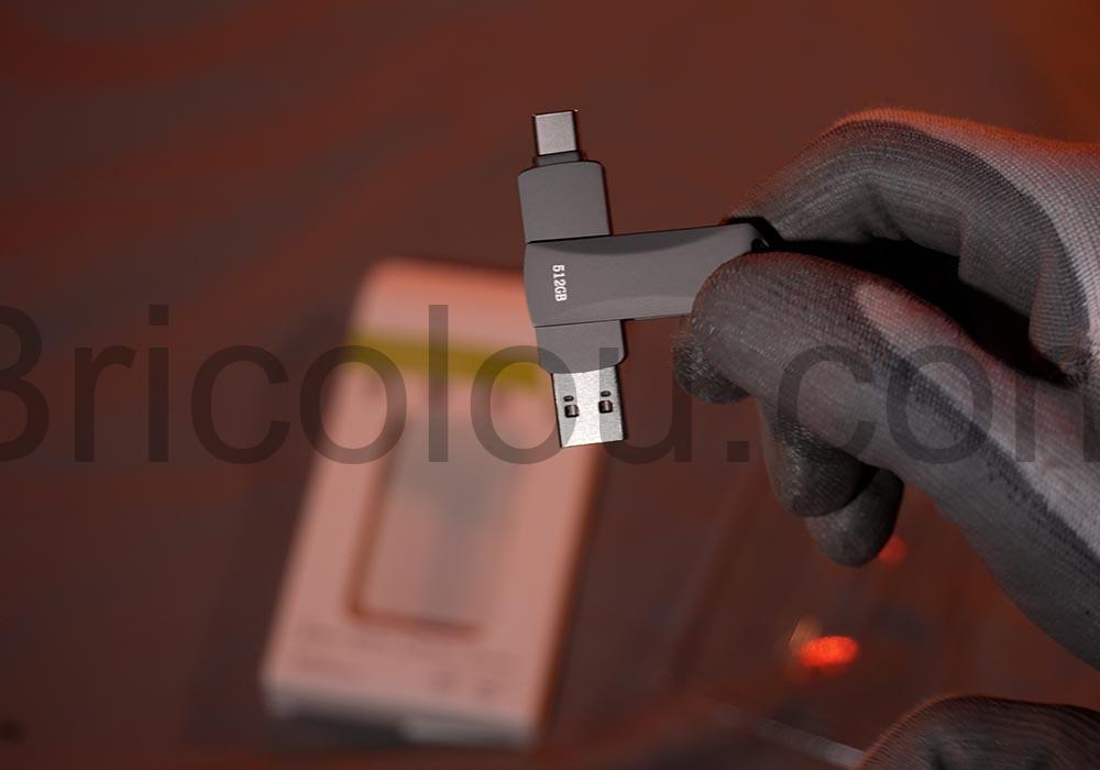 Cle USB C OTG Aluminium 512GO LZKNZT Metal qui marche ouverte Clé USB C OTG Aluminium 512GO LZKNZT Métal qui marche ouverte