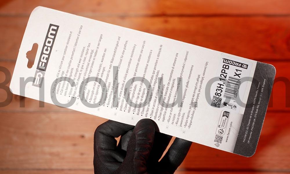 FACOM 83H.12PB Cle 6 pans Allen male longue 12 mm emballage FACOM 83H.12PB Clé 6 pans Allen mâle longue 12 mm emballage