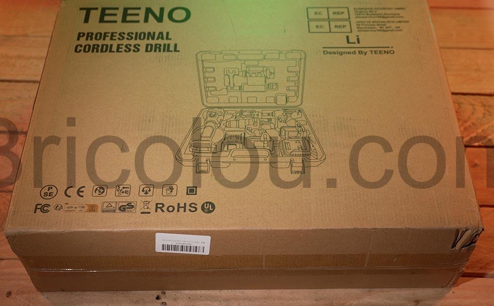 TEENO kit outillage electroportatif sans fil Perceuse meuleuse cle a choc boite TEENO kit outillage electroportatif sans fil Perceuse + meuleuse + clé à choc boite