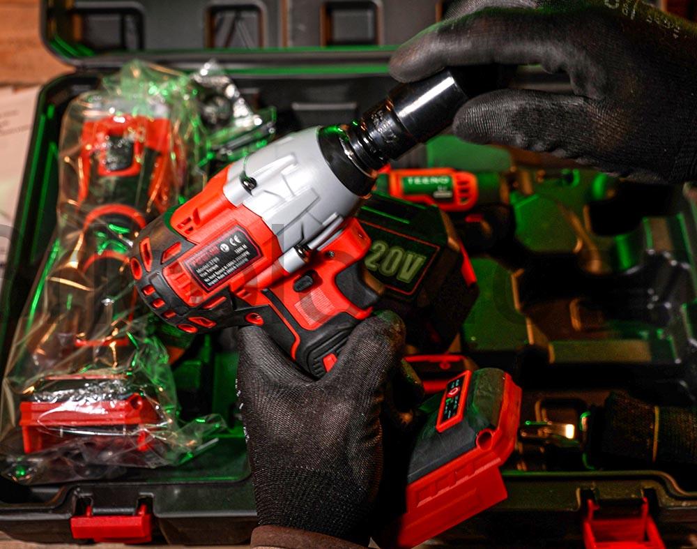 TEENO kit outillage electroportatif sans fil Perceuse meuleuse cle a choc douille TEENO kit outillage electroportatif sans fil Perceuse + meuleuse + clé à choc douille