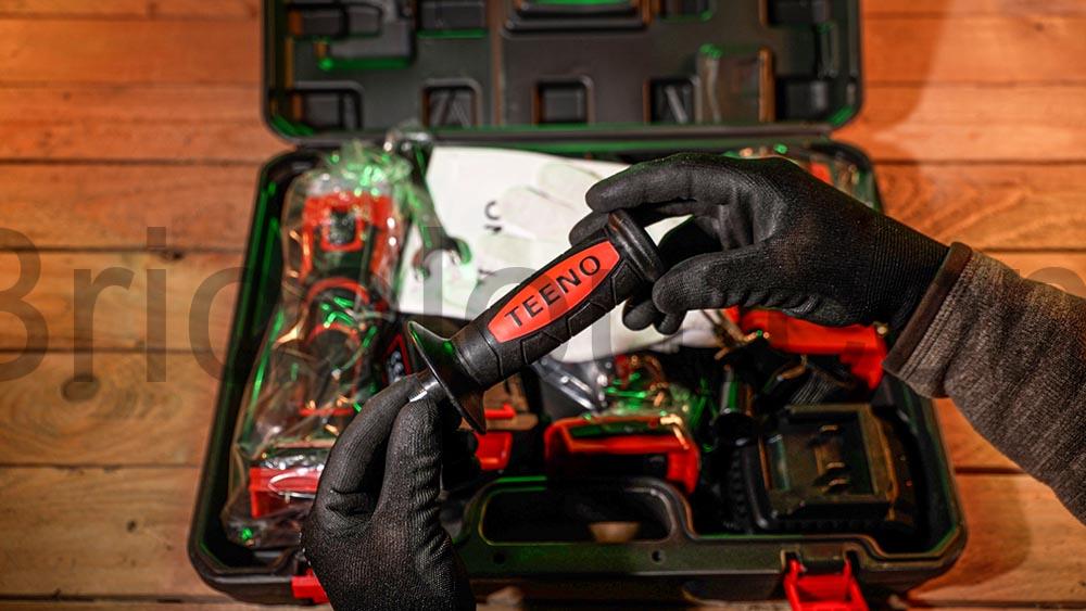 TEENO kit outillage electroportatif sans fil Perceuse meuleuse cle a choc poignee TEENO kit outillage electroportatif sans fil Perceuse + meuleuse + clé à choc poignée
