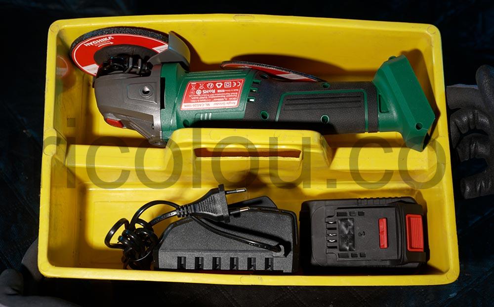 Hychika Meuleuse dangle Disqueuse 115mm sans fil CAG 20 180K rangement Hychika Meuleuse d'angle Disqueuse 115mm sans fil CAG 20 180K rangement