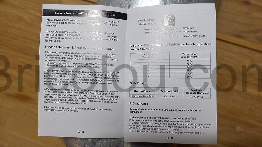 OneAmg Couverture Plaid electrique Chauffant documentation OneAmg Couverture Plaid électrique Chauffant documentation