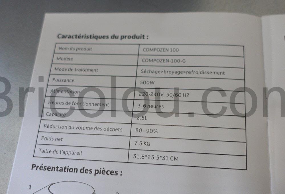 Presentation Compozen 100 GR caracteristiques Présentation Compozen 100 GR caracteristiques