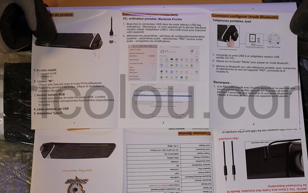 Barre de son Pc Bluetooth USB audio SOULION R60 documentation Barre de son Pc Bluetooth USB audio SOULION R60 documentation