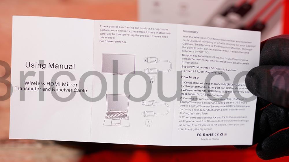 Cable HDMI sans Fil 1080P prise Transmetteur et Recepteur alimentee en USB documentation Câble HDMI sans Fil 1080P prise Transmetteur et Récepteur alimentée en USB documentation