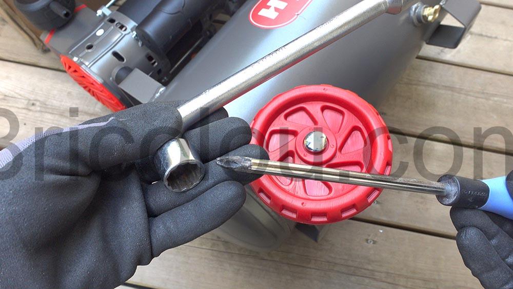 Compresseur air Hychika 880W 24L cle tournevis Compresseur air Hychika 880W-24L clé tournevis