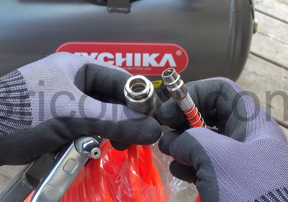 Compresseur air Hychika 880W 24L raccord rapide Compresseur air Hychika 880W-24L raccord rapide