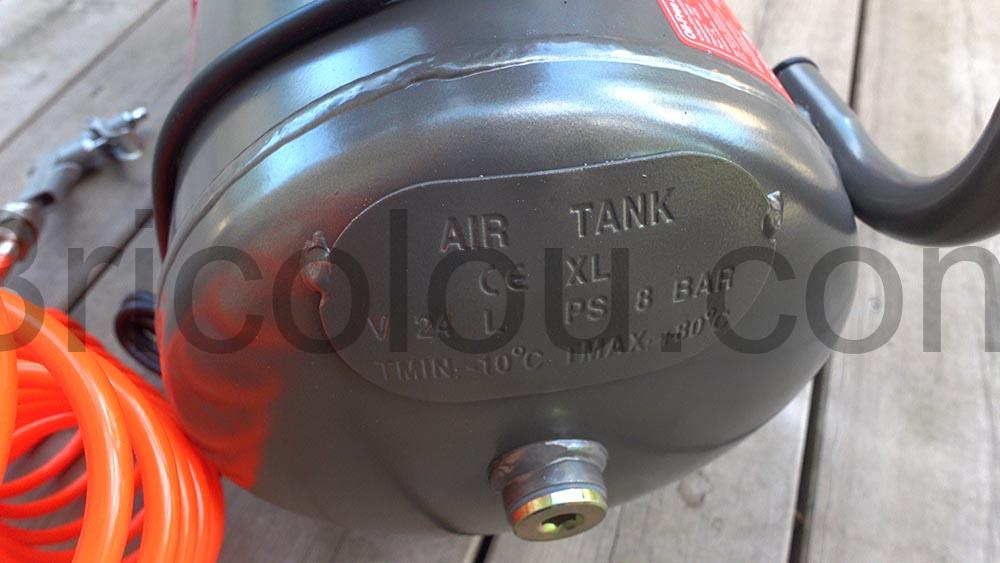 Compresseur air Hychika 880W 24L tank Compresseur air Hychika 880W-24L tank