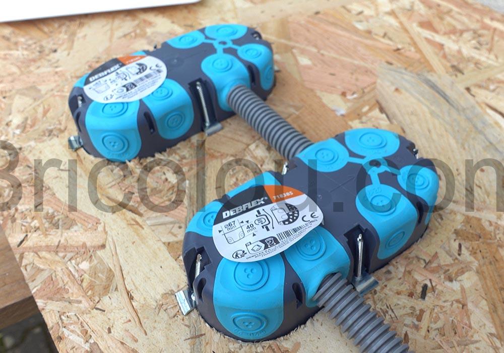 Debflex Boite derivation electrique 2 Postes Multimateriaux Stop Air Diametre 67mm x 40mm Entraxe 71mm jonction Debflex Boite dérivation électrique 2 Postes Multimatériaux Stop Air Diamètre 67mm x 40mm Entraxe 71mm jonction