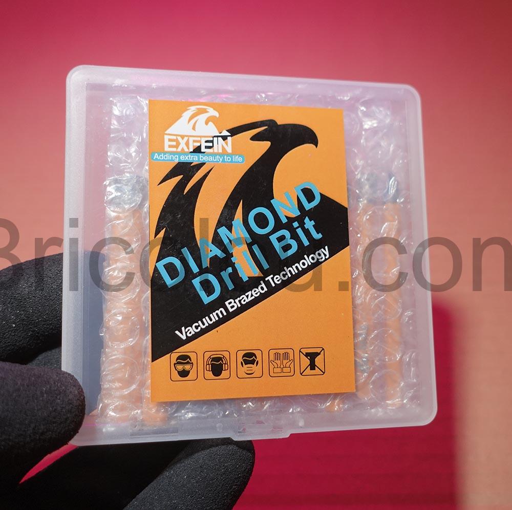5 Forets diamantes carrelage 5 trepans carbure EXFEIN boite 5 Forets diamantés carrelage 5 trépans carbure EXFEIN boite