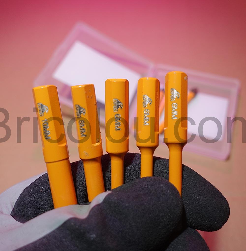 5 Forets diamantes carrelage 5 trepans carbure EXFEIN marquage 5 Forets diamantés carrelage 5 trépans carbure EXFEIN marquage