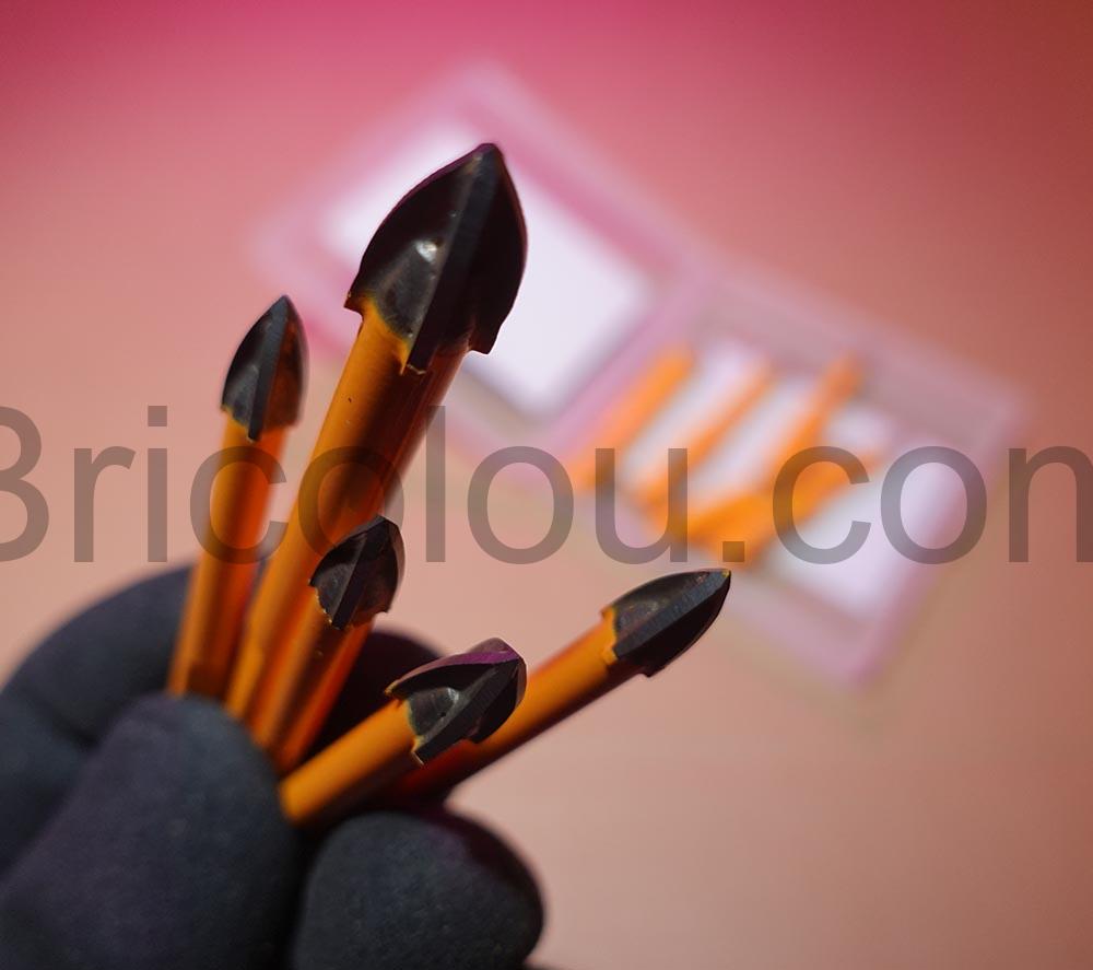 5 Forets diamantes carrelage 5 trepans carbure EXFEIN pointe 5 Forets diamantés carrelage 5 trépans carbure EXFEIN pointe