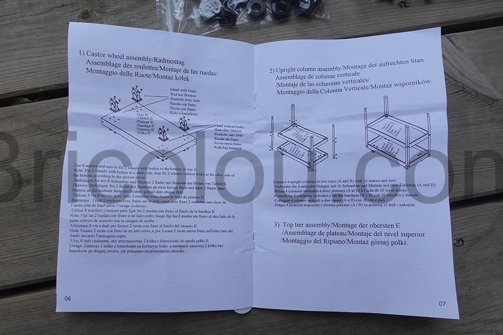 GYMAX Chariot dAtelier 3 Niveaux en Metal Charge 120Kg documentation GYMAX Chariot d'Atelier 3 Niveaux en Métal Charge 120Kg documentation
