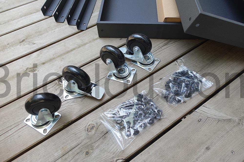 GYMAX Chariot dAtelier 3 Niveaux en Metal Charge 120Kg kit GYMAX Chariot d'Atelier 3 Niveaux en Métal Charge 120Kg kit