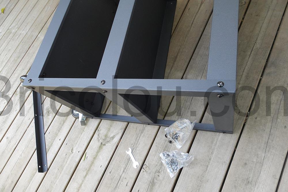 GYMAX Chariot dAtelier 3 Niveaux en Metal Charge 120Kg montant GYMAX Chariot d'Atelier 3 Niveaux en Métal Charge 120Kg montant