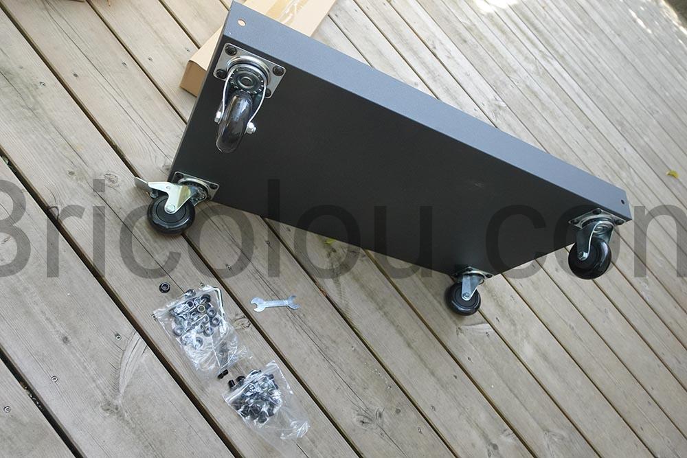 GYMAX Chariot dAtelier 3 Niveaux en Metal roulette GYMAX Chariot d'Atelier 3 Niveaux en Métal roulette