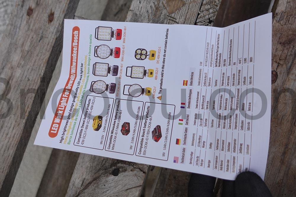 Lampe de travail phare LED sans fil pour Bosch 18V 42W sortie USB SKYWORLD doc Lampe de travail phare LED sans fil pour Bosch 18V 42W sortie USB SKYWORLD doc