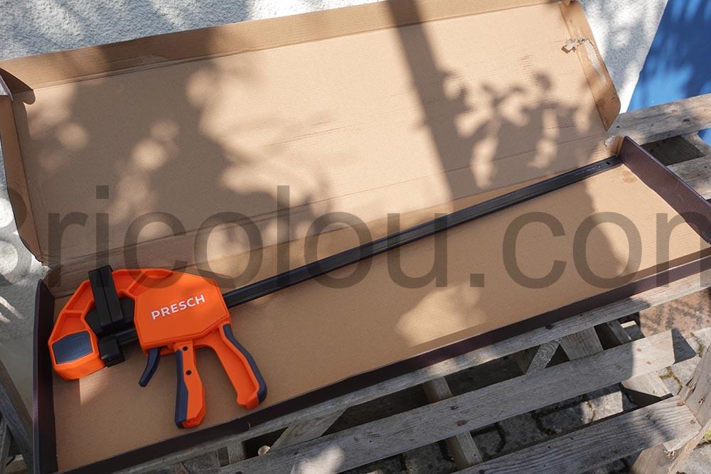 Serre joint menuisier rapide 600mm 300kg Presch carton Serre joint menuisier rapide 600mm 300kg Presch carton