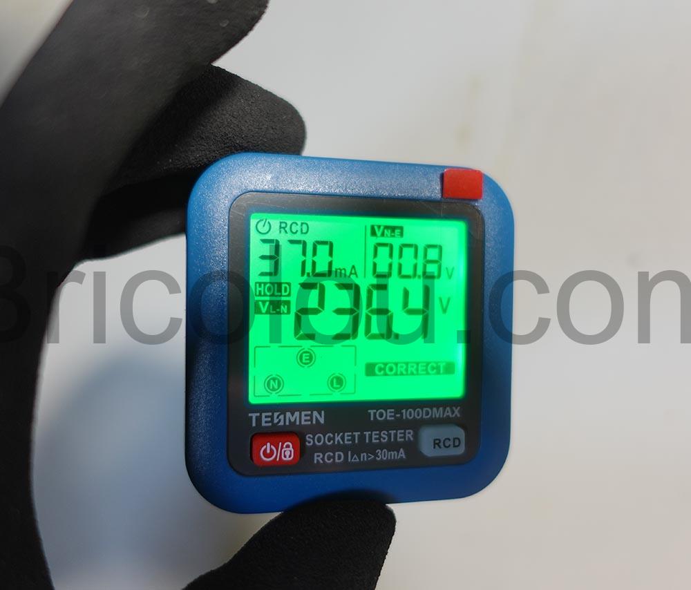 Testeur de prise electrique TOE 100DMAX TESMEN resultat Testeur de prise électrique TOE-100DMAX TESMEN résultat