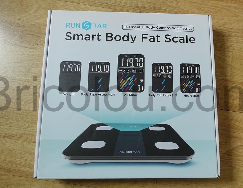 Pese Personne Connectee IMC Frequence Cardiaque Synchronisation APP Runstar carton Pèse Personne Connectée IMC Fréquence Cardiaque Synchronisation APP Runstar carton